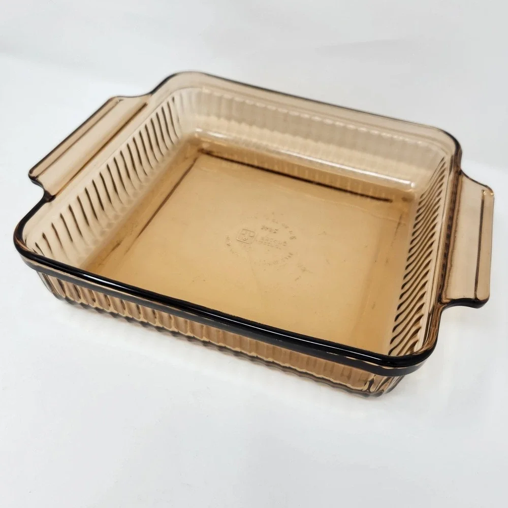 Vintage Anchor Hocking Amber Glass 8x8‎ Casserole Dish #1452 1.5 quart